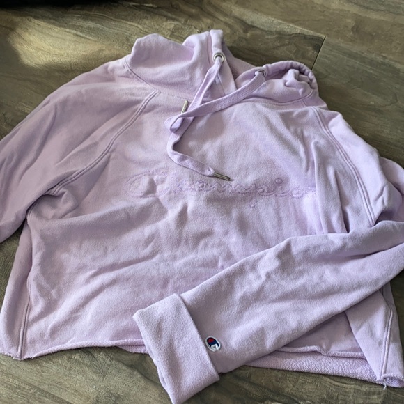 Lilac Cropped Champion Hoodie